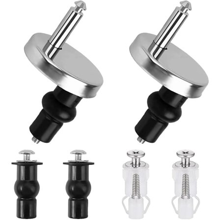 Toiletbræt Hængsler - 6 stk. Universelle Toiletbræt Hængsler - Reparationsdele - Skruer - Udskiftningshængsler til Toiletbrætter - Hængsel 