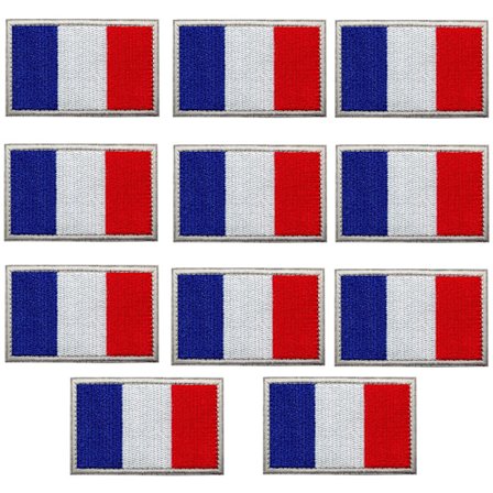10 militær patches - 8 x 5 cm - Sæt med 2 flag til at sy på