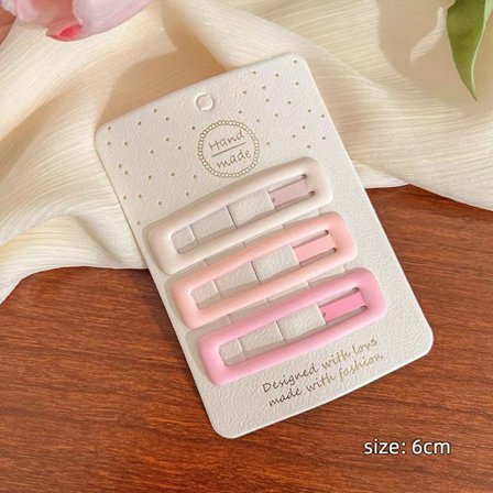 3st/ set flickor mode geometriska stjärnor prydnad rosa hårklämmor Square