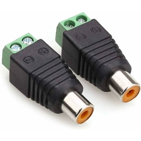 RCA-honkontakt, Phono RCA-honuttag till ljud-/videokopplingsskruvanslutningsadapter för CCTV-säkerhetskamera (2-pack)
