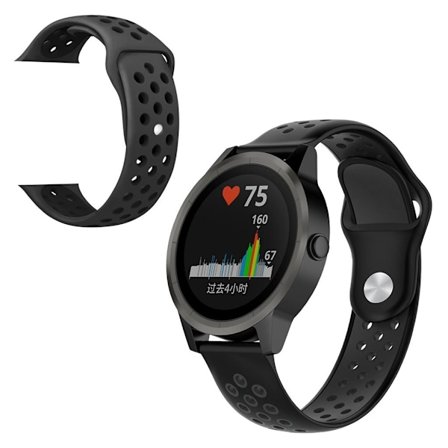 Garmin Forerunner 245 Music kaksivärinen silikonikellonauha - Musta / Tummanharmaa