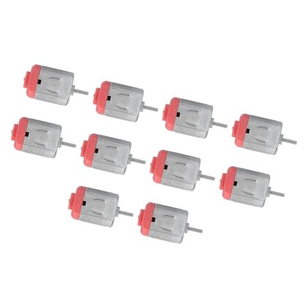 10 stk. Mini elektrisk motor højhastigheds lav støj små DC-motorer til hobby DIY legetøjsbiler rød