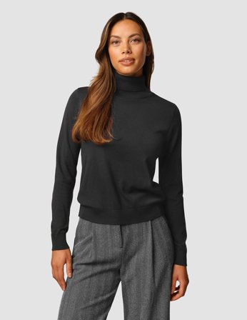Shaping New Tomorrow - Dame - Women's Fine Knit Turtleneck - Black - Størrelse S