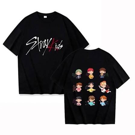 K-POP Stray Kids T-skjorte Menn Kvinner Trykt Høy Kvalitet Bomulls T-skjorte Kort Ermet T-skjorte Oversized T-skjorter Topper Klær 1