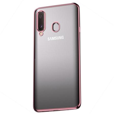 Samsung Galaxy A20E - Floveme Silikonskal PinkGold Roséguld