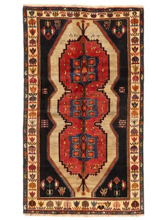Hand Knotted Persian Qashqai Fine Rug 149X253 Black/Dark Red