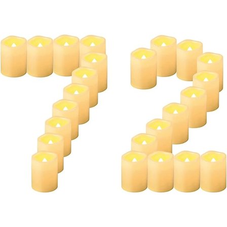 72 stycken flimrande LED-värmeljus
