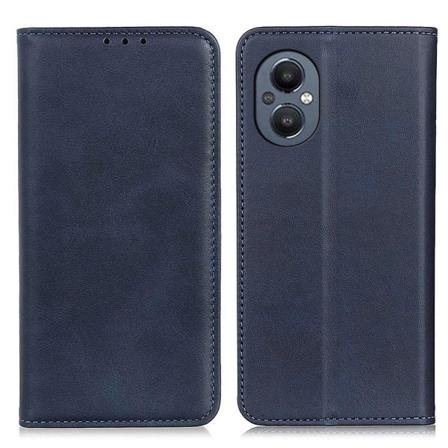 Lompakko-style Aitoa Nahkaa Läppäkotelo For OnePlus Nord N20 5G - Sininen Blue
