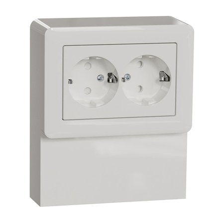 Schneider Electric Exxact Sockeldosa med 2-vägsuttag, Strömbrytare & vägguttag