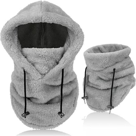 Balaclava, termo-balaclava i fleece, multifunktionel, til udendørs brug, vindtæt ansigtshætte, varm skimaske med nakke- og