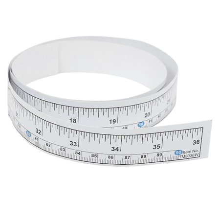 Självhäftande måttband symaskin bordslinjal för hemsömnadsprojekt självhäftande baksida 10-pack Vit 90.00X2.90X0.10CM