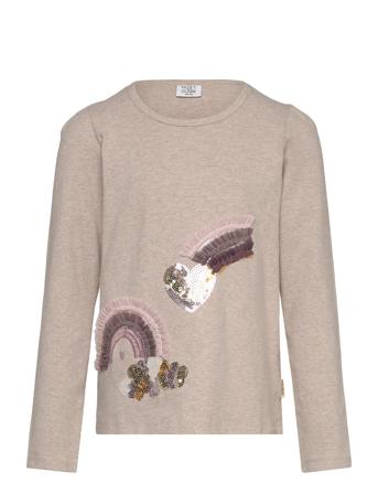 Hcalma - T-Shirt Tops T-shirts Long-sleeved T-shirts Beige Hust & Claire