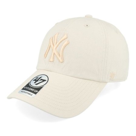 47 Brand - MLB Beige unconstructed Keps - New York Yankees Clean Up Natural M Dad Cap @ Hatstore