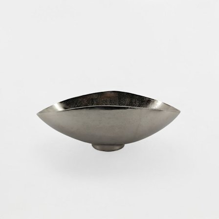 Dekorativ aluminiumsskål, 43x25x16 cm, sølvfinish