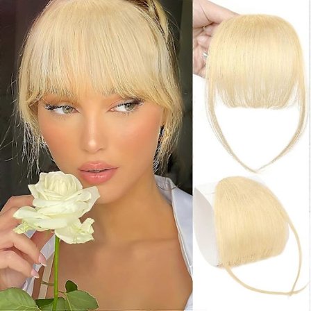 Luggs Hair Clip, 100% Real Human Hair, Thin Bangs, Clip in Air Bangs for Women, Curved Bangs