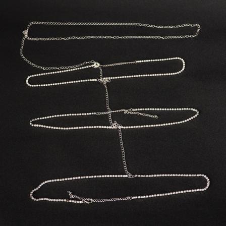 Lårkjede Lagdelt Lårkjede Rhinestone Kvast Lårkjede Sexy Nattklubb Kroppskjede Strand Bikini Krystall Ben Smykker for Kvinner og Jenter