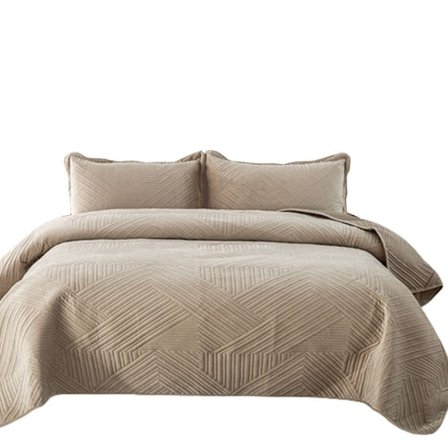 Sängöverkast med 2 örngott, kristall sammet, quiltat, 220*240, 3-delars set