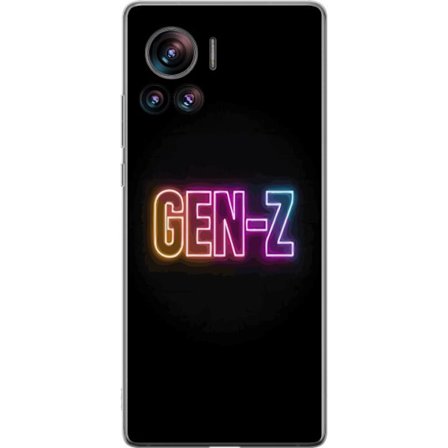 Kompatibel Mobilcover til Motorola Motorola Edge 30 Ultra Neontekst Gen Z i farverigt lys mod en mørk baggrund i moderne digital stil