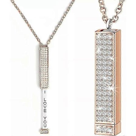 Jag älskar dig - Halsband med dolt meddelande, Halsband med hemligt skjutbart meddelande m&y (Roséguld)