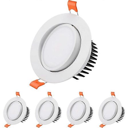 4x 7W LED Infällda Spotlights, 6000K Kallvitt, 40° Justerbara
