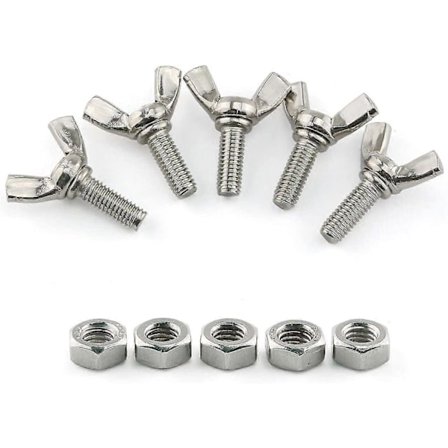 10 stk. M6x16mm 304 Rustfritt Stål Maskinskruer Festemutter Tommelfinger Sommerfuglskrue SOM