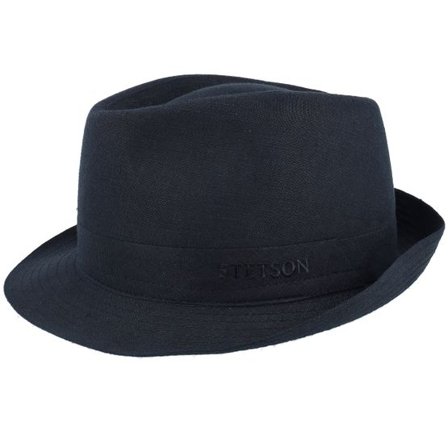 Stetson - Svart trilby Hatt - Linen Black Trilby @ Hatstore
