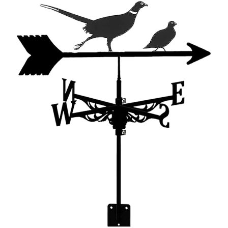 Hagevindfløy i rustfritt stål, kreativ fasan/jerpe vindfløy, FlowerBY