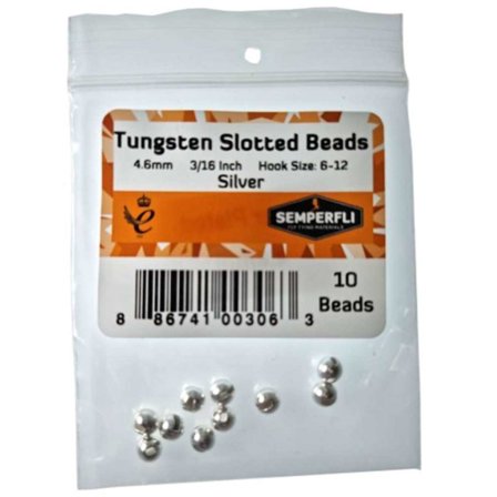 Semperfli Tungsten Slotted Beads 1,5mm - Silver