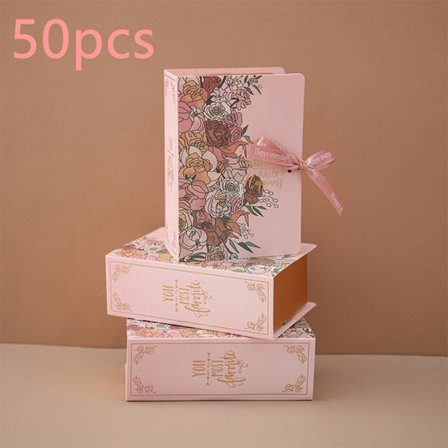 25/50 stk Vintage-inspirerte Magiske Bok Gaveesker - Solid Pappkonstruksjon, Vennlig for Godteri og Sjokolade, Perfekt for Bryllup, Bursdag, Motiver (