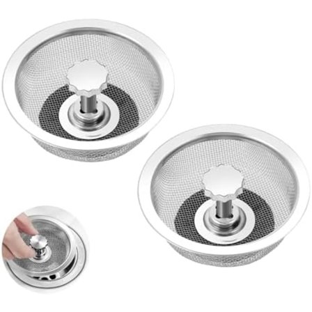82x71x17mm 2 stk. Afløbsfilter Anti-tilstopning Vask Afløb Sil Vask Sil til Bruser Rustfrit Stål Vask Sil