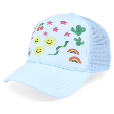 Mitchell & Ness - Blau Trucker Cap - Art Doodles Blue Trucker @ Hatstore