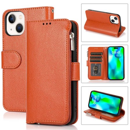 Funktionsrikt Plånboksfodral med Dragkedja för - iPhone 15