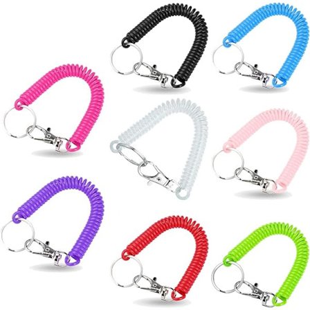 8 stk. fjeder nøgleringe, elastisk spiral nøglering, spiral-FA11-