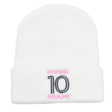 Mub- Miami Messi Mössa AW 10 Kirjailtu Neulepipo Tuuletin Lämmin Kylmä Lippis No. 10 - white