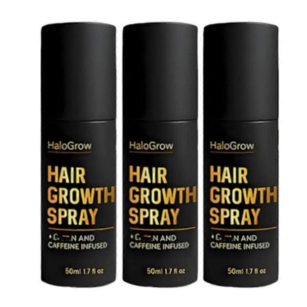 HaloGrow Hårvekstspray med Biotin & Koffein - Hurtigvirkende Hårvekstbehandling for Tynt Hår hos Menn og Kvinner