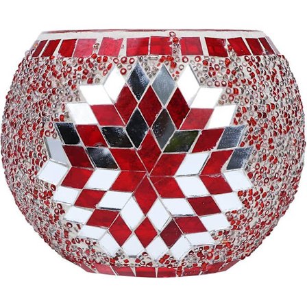 Mosaikk Glass Lysestake Håndlaget Romantisk Glass Liten Lysestake