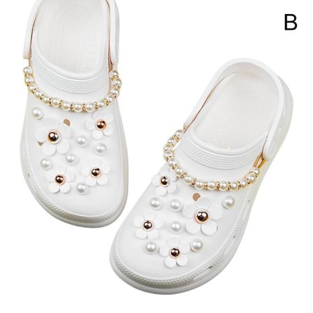 Pearl Flower Sko Spænde Sko Dekorationsclips B B