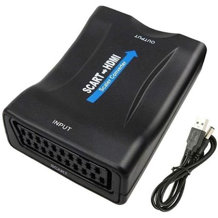 SCART til HDMI Konverter Adapter, SCART til HDMI Video Audio Adapter 1080P HD Støtte PAL NTSC SECAM for PS4 PS3 TV