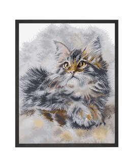 Broderikit Billede Sød kat - HobbyJobby