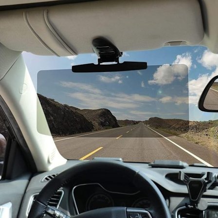 (Sort) Justerbar, antirefleks og reflekterende bilforlænger, der kan tilpasses alle biler, varevogne og