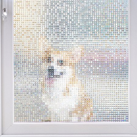 Regnbue vinduefolie tonet glas: gennemsigtig mosaik vindue privatliv