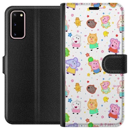 Kompatibel Tegnebogsetui til Samsung Galaxy S20 Farverige tegneserie dyrekarakterer i en legende stil med stjerner og prikker på en lys baggrund