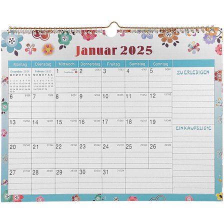 Vægkalender Jan 2024-Jun 2025 Hængende Kalender Tysk Vægkalender til Hjem Kontor