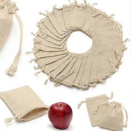 50 stk. naturlige jute poser linned poser sække med snøre jute poser genanvendelige miljøvenlige små opbevaringsposer lommer