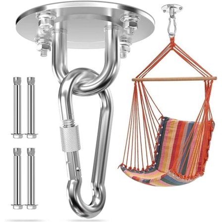 Kraftig Takkrok 304 Rustfritt Stål Roterende Hengekroker for Hengekøye Huske Yoga Gym Veranda Tre