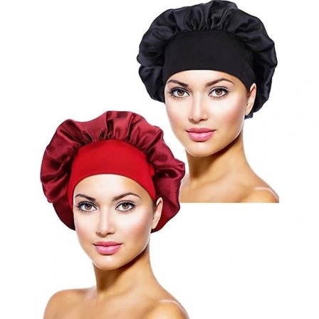 2 stk. satin hue nat hue sove hue sort vinrød