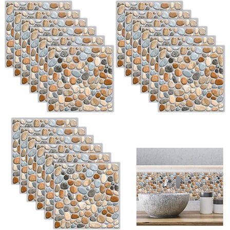 18 stk. Vandtætte Selvklæbende Fliseklistermærker, PVC Vægdekoration (20x20cm)