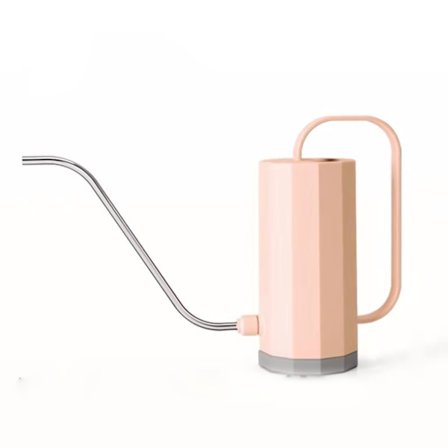 Ruostumattomasta teräksestä valmistettu kastelukannu pitkällä kaatonokalla, puutarhakannu suurella kahvalla, Sakura Pink