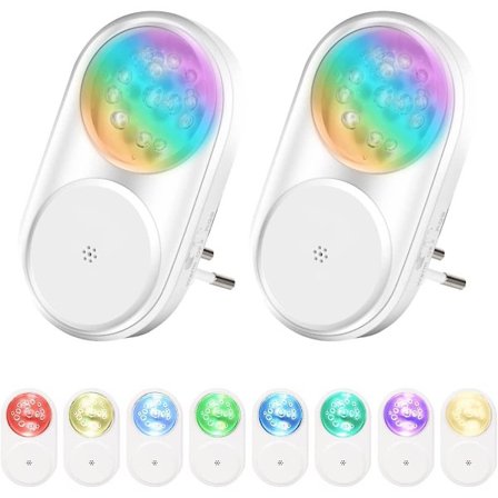 Nattlampa Uttag Barn Rgb Nattlampa Baby Med Gryningssensor Energisparande