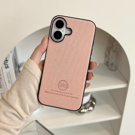 Etui til iPhone15promax pink læder hudvenligt